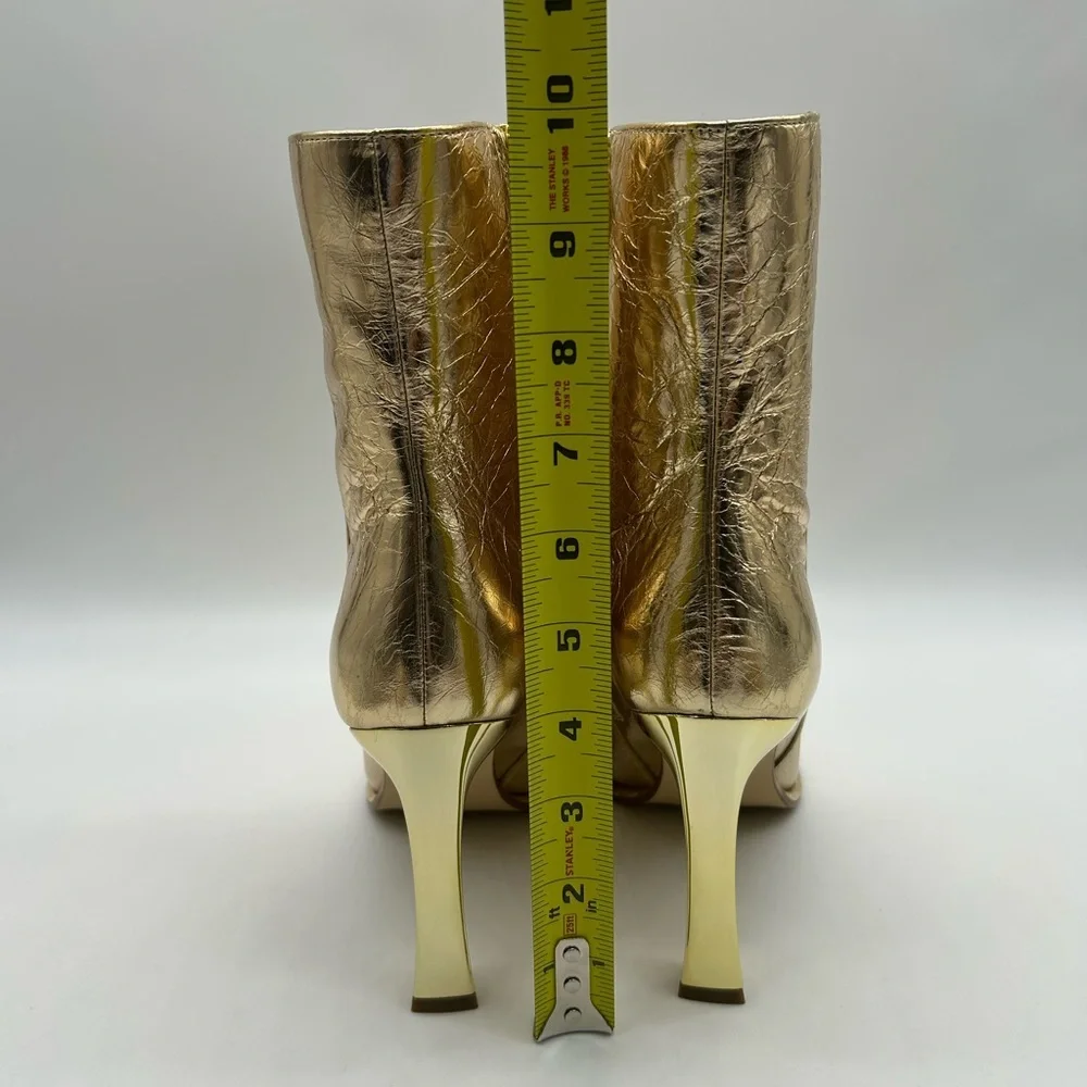 MICHAEL Michael Kors Kelsea Bootie Pale Gold Leather Heeled Ankle Boots 6M NWB - Picture 9 of 12